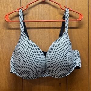 Cacique Black and White Geometric Bra